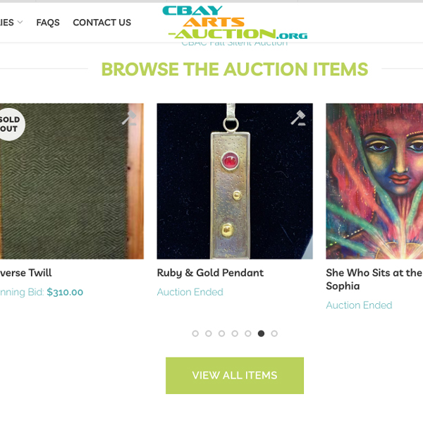 Chequamegon Bay Arts Council Auction Site Design